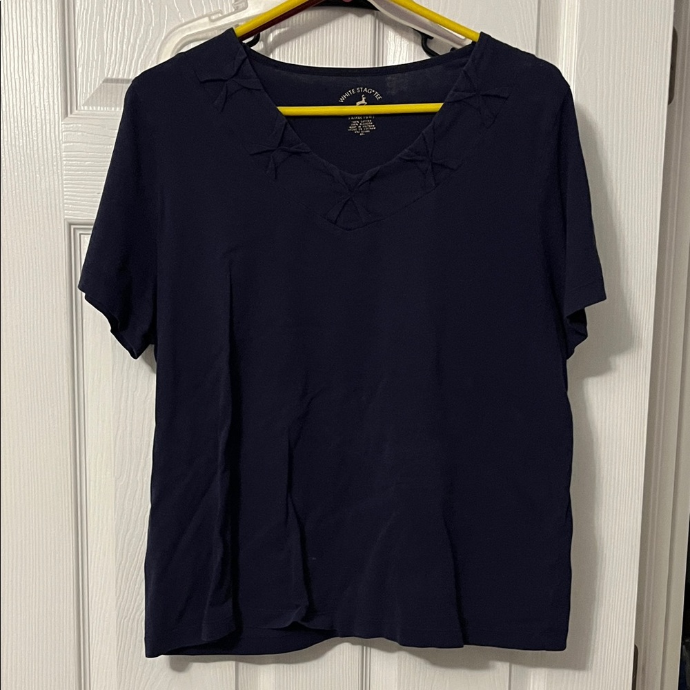 White Stag Tee Classic Navy Women's Short Sleeve Top 1X